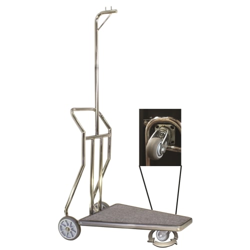 Compact Luggage Carrier Stainless Steel Gray Carpet